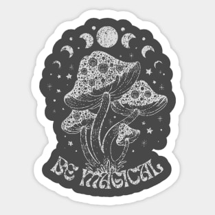 Be Magical With Moons and Mushrooms - Vintage Sticker